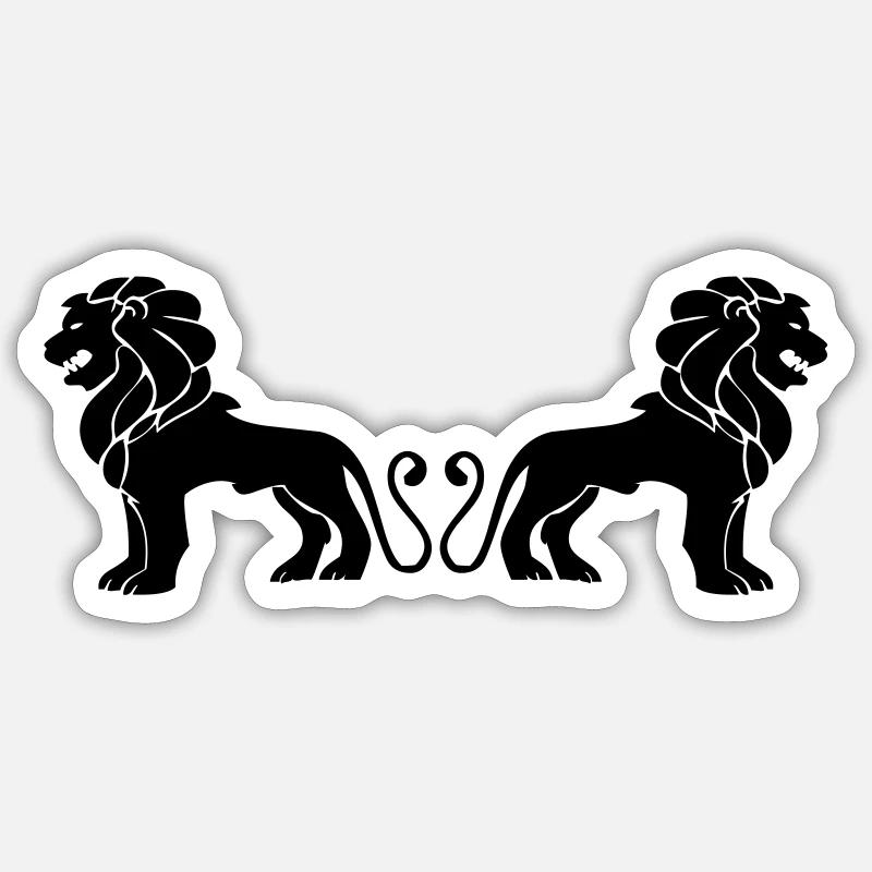 Löwen - Sticker Größe S (10 x 10 cm) - Mattweiß