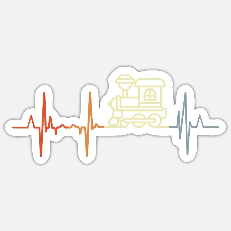 Palpitations cardiaques ferroviaires - Sticker taille S (10 x 10 cm) - blanc mat