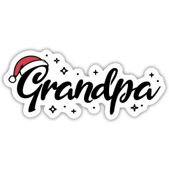 Weihnachtsmütze Grandpa Opa - Sticker Größe S (10 x 10 cm) - Mattweiß - Vorne