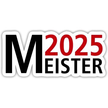 Meister 2025 Meisterschaft - Sticker Größe S (10 x 10 cm) - Mattweiß - Vorne
