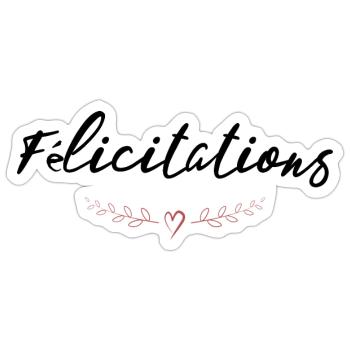 WELL DONE. CONGRATULATIONS. BIRTH. ANNIVERSARY. FERRY - Sticker size S (10 x 10 cm) - white matte - Front