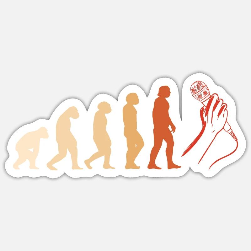 Comédien Évolution Comédie Stand Up Sticker taille S (10 x 10 cm)