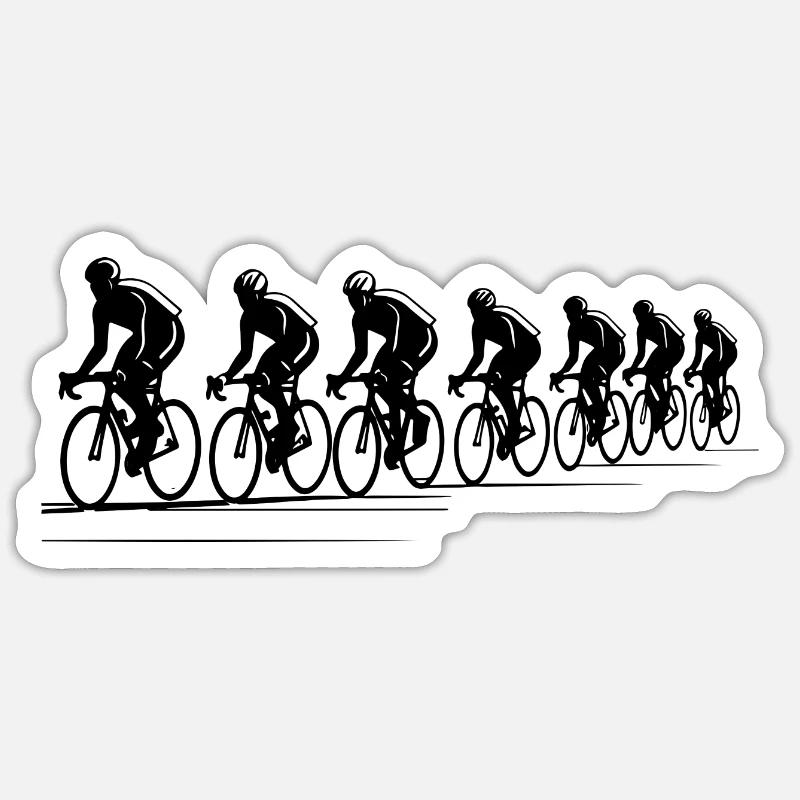 Cyclist Drawing - Sticker size S (10 x 10 cm) - white matte