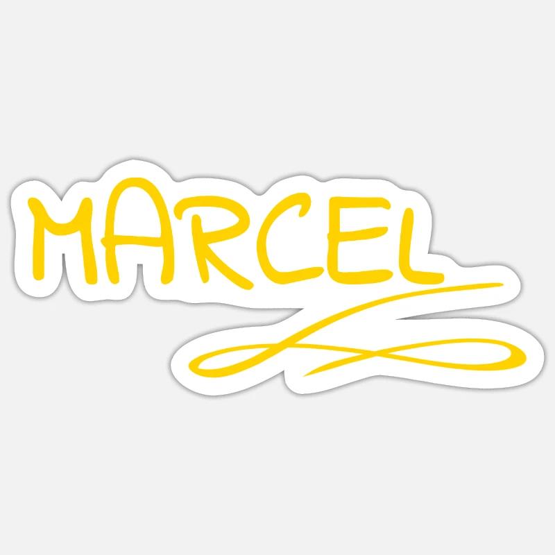 Marcel - Sticker taille S (10 x 10 cm) - blanc mat