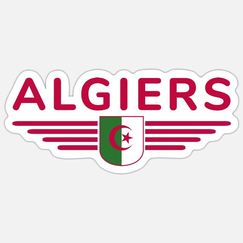 Alger Design – Capitale de l’Algérie - Sticker taille S (10 x 10 cm) - blanc mat
