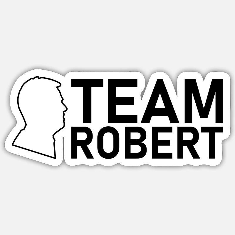 team robert kopf schwarz Sticker Größe S (10 x 10 cm)