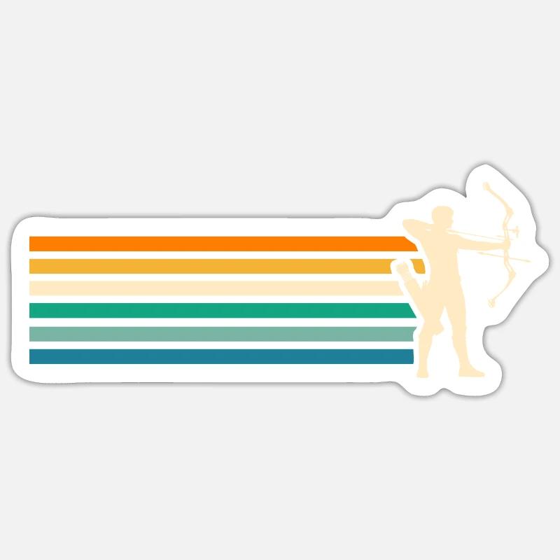 Bogenschütze Bogenschießen - Sticker Größe S (10 x 10 cm) - Mattweiß