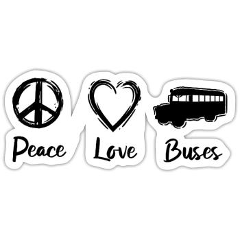 Ich liebe Busse - Sticker Größe S (10 x 10 cm) - Mattweiß - Vorne