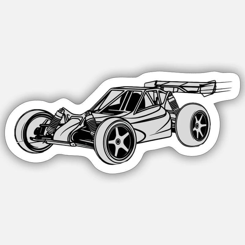 Minimalistischer Rc Buggy Sticker Größe S (10 x 10 cm)