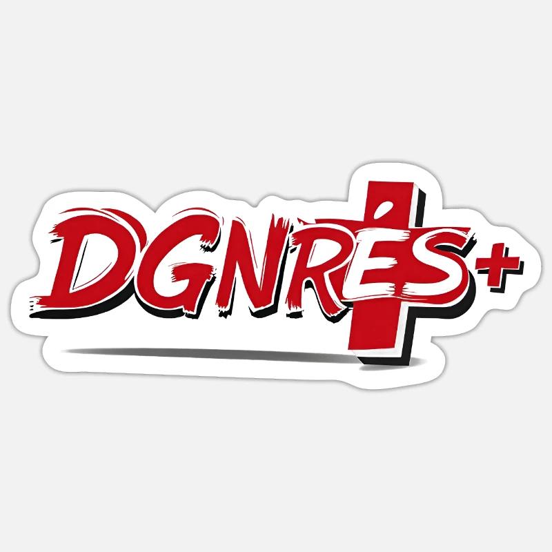 DGNRÉS++ - Sticker size S (10 x 10 cm) - white matte