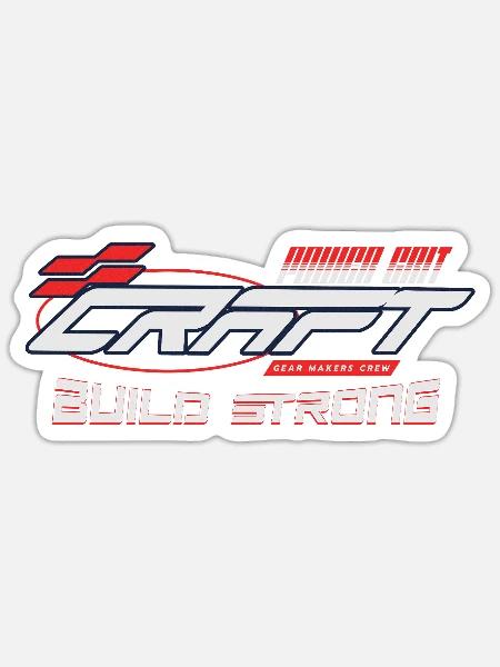 Power Grit Craft Build Strong - Sticker Größe S (10 x 10 cm) - Mattweiß