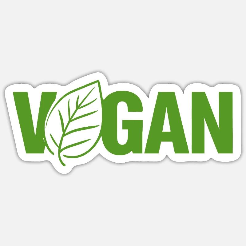 Végétalien Plante Végétalien - Sticker taille S (10 x 10 cm) - blanc mat