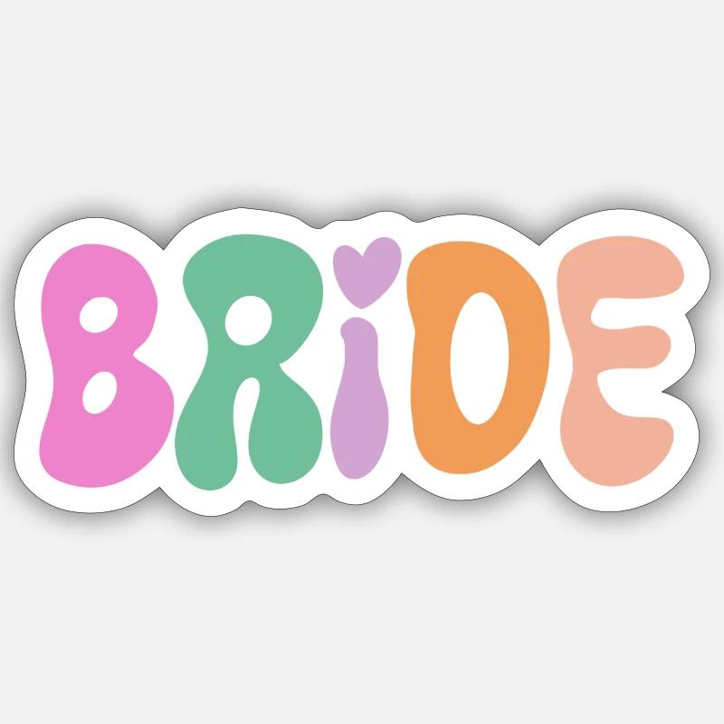 Mariée - Sticker taille S (10 x 10 cm) - blanc mat