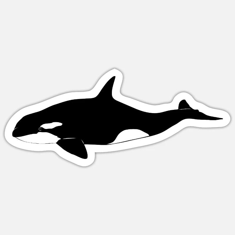 Orca - Wal - Killerwal - Sticker Größe S (10 x 10 cm) - Mattweiß
