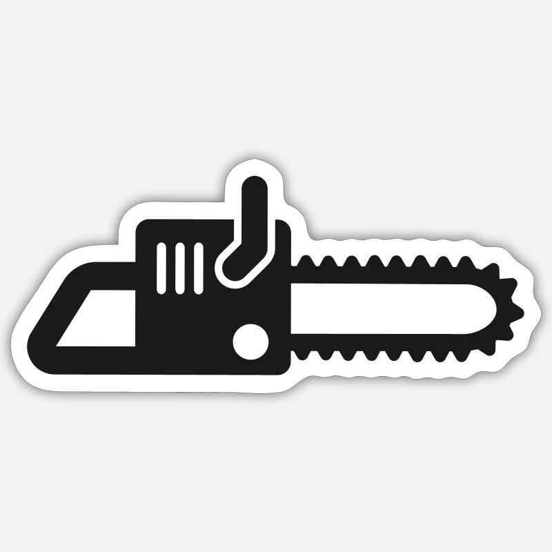Tronçonneuse Tronçonneuse Lumberjack - Sticker taille S (10 x 10 cm) - blanc mat