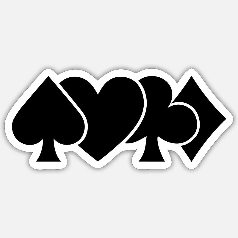 Minimalistisches Karten-Design | einfarbig schwarz - Sticker Größe S (10 x 10 cm) - Mattweiß