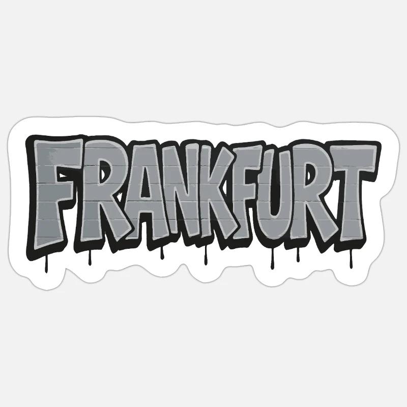 Frankfurt Chrome Graffiti - Sticker Größe S (10 x 10 cm) - Mattweiß