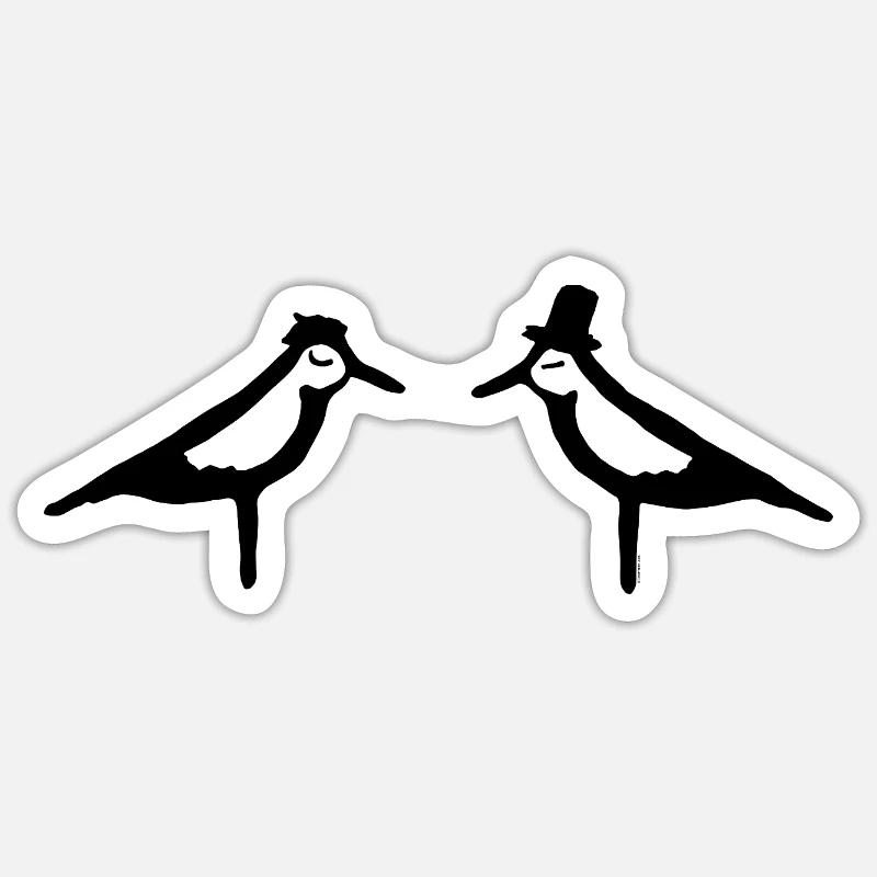 Mouettes - Sticker taille S (10 x 10 cm) - blanc mat