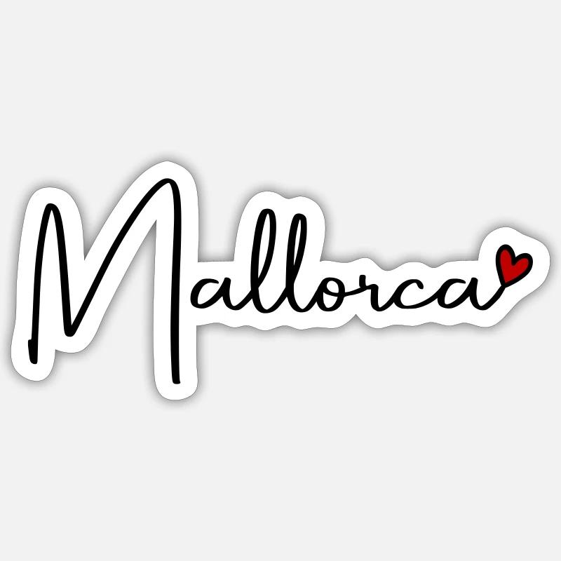 Mallorca Heart - Sticker size S (10 x 10 cm) - white matte