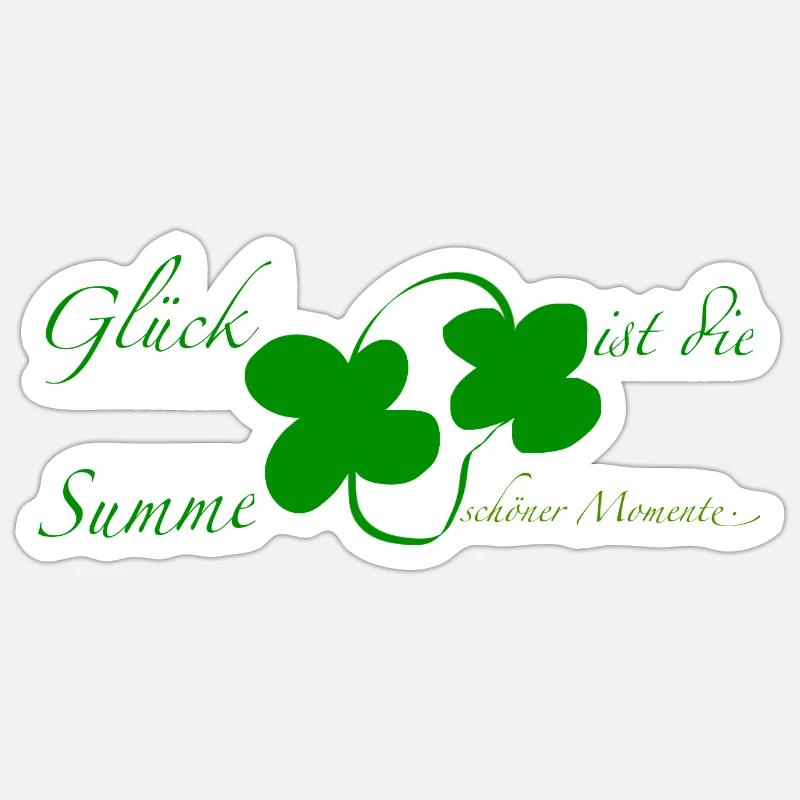 Glück - Sticker Größe S (10 x 10 cm) - Mattweiß