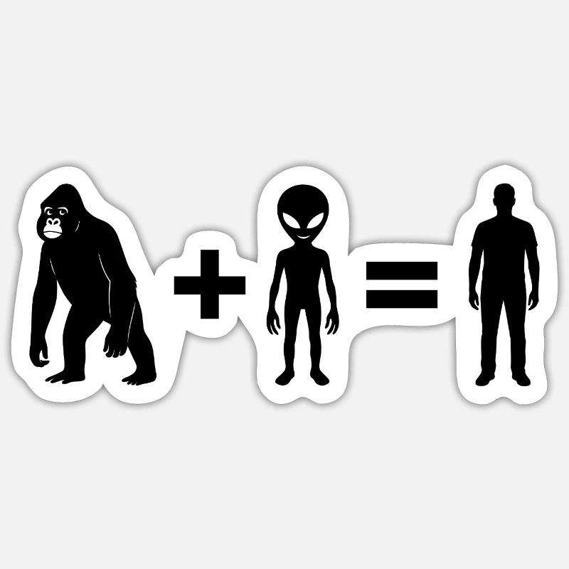 Evolution 2.0 by Falsches Design - Sticker Größe S (10 x 10 cm) - Mattweiß