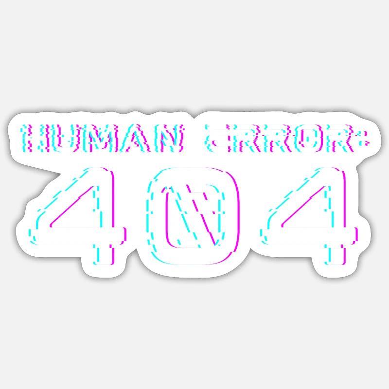 Human Error: 404 - Sticker Größe S (10 x 10 cm) - Mattweiß