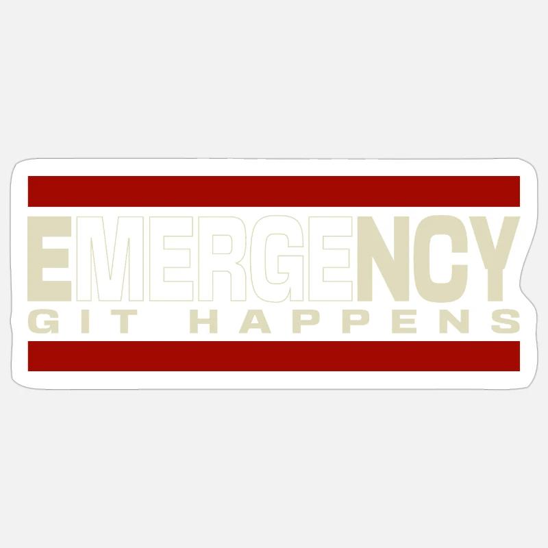 Nerd geek emergency git happens - Sticker size S (10 x 10 cm) - white matte