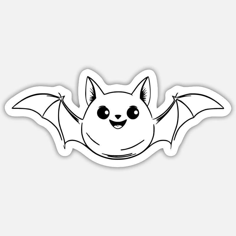Cute bat as vector illustration Sticker size S (10 x 10 cm)