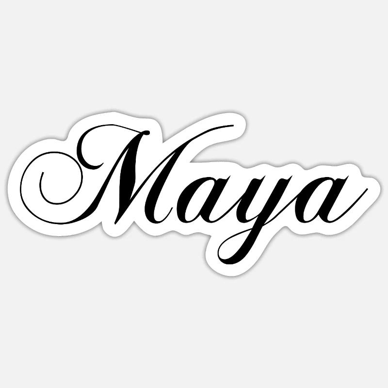 Maya, custom design elegant style - Sticker size S (10 x 10 cm) - white matte