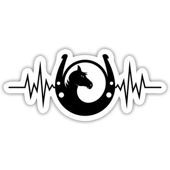 Pferd uni Herzfrq - Sticker Größe S (10 x 10 cm) - Mattweiß - Vorne