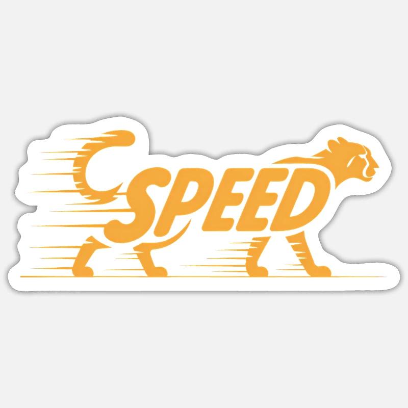 Cheetah Speed - Logo de chat cool - Sticker taille S (10 x 10 cm) - blanc mat