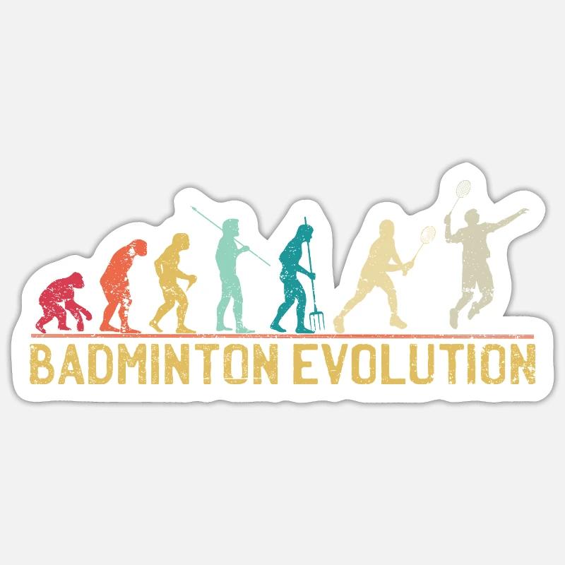 Badminton Evolution Timeline Design Sticker size S (10 x 10 cm)