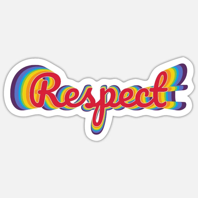 Le respect dans la conception de l’arc-en-ciel Sticker taille S (10 x 10 cm)