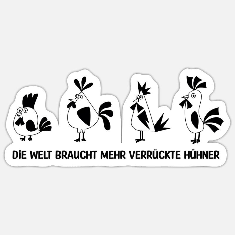 Dicton de poulets - Sticker taille S (10 x 10 cm) - blanc mat