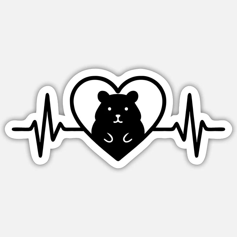 Hamster Heart - Sticker size S (10 x 10 cm) - white matte