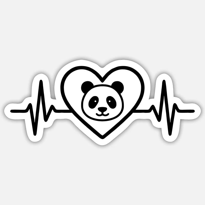 Panda Heart - Sticker size S (10 x 10 cm) - white matte