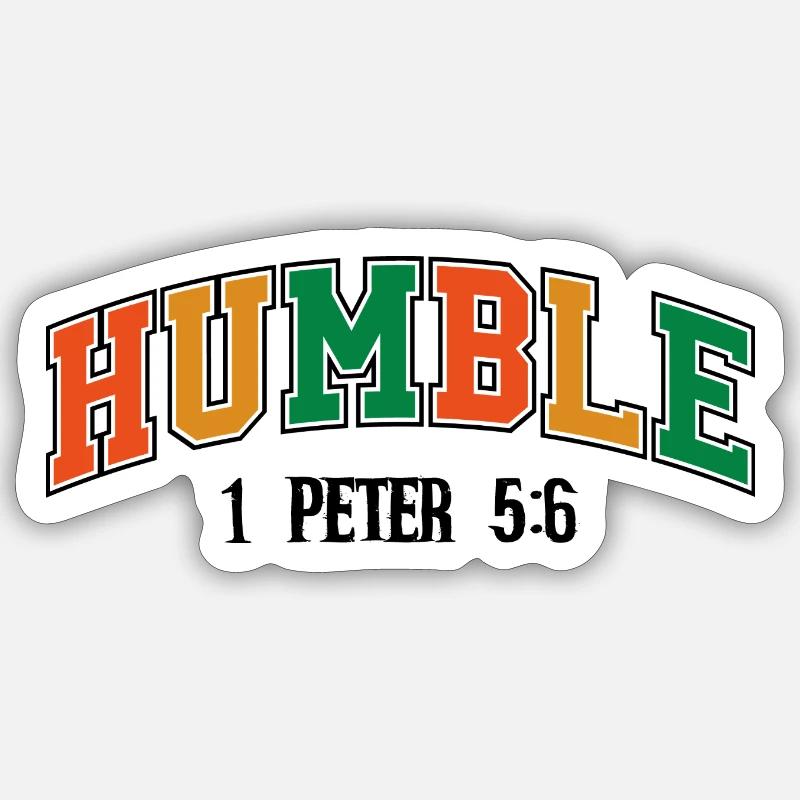 Humble Curved Rainbow Text - Sticker size S (10 x 10 cm) - white matte