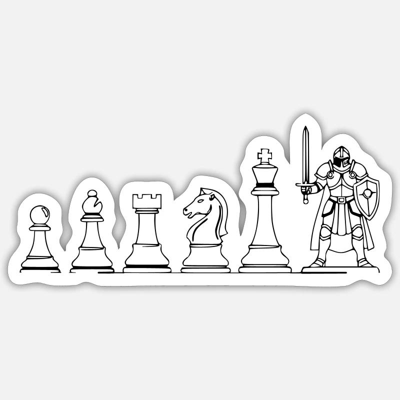 Spielfigur Brettspiel Evolution: Lustiges Design - Sticker Größe S (10 x 10 cm) - Mattweiß