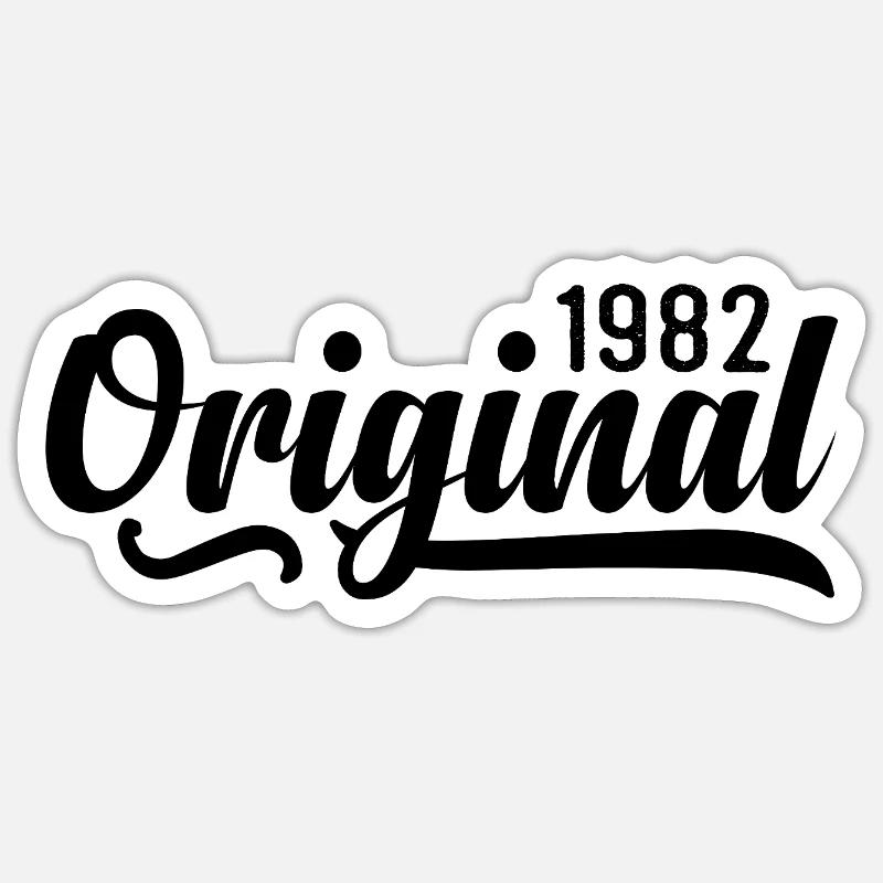 1982 anniversaire 43 ans, rétro 1982 Sticker taille S (10 x 10 cm)