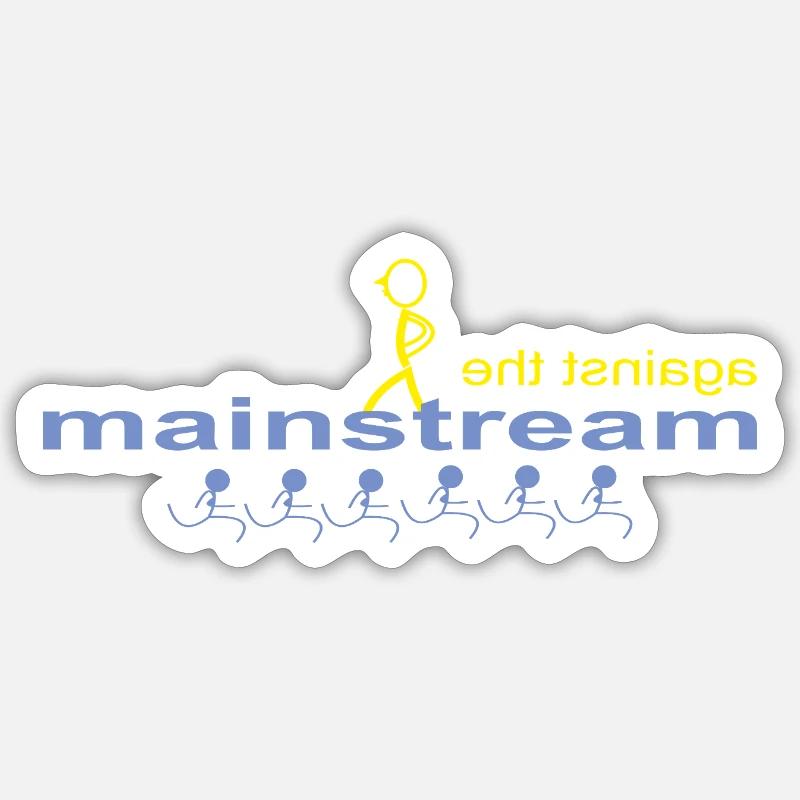 against_the_mainstream - Sticker taille S (10 x 10 cm) - blanc mat