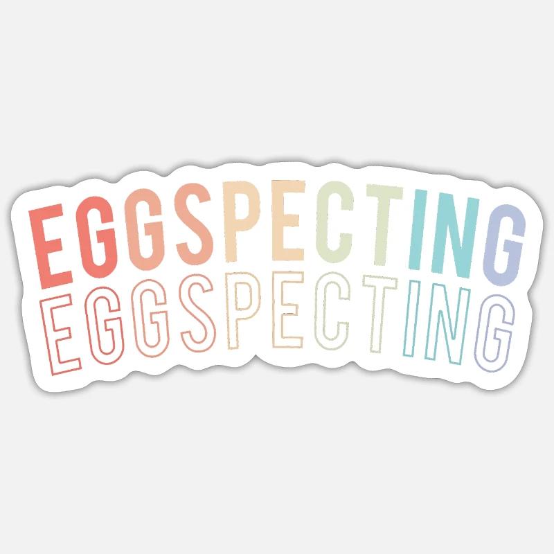 Werdende Mutter Ostern Gender Reveal - Sticker Größe S (10 x 10 cm) - Mattweiß