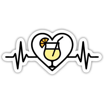 Piña Colada Heart Cocktail Tropical - Sticker size S (10 x 10 cm) - white matte - Front