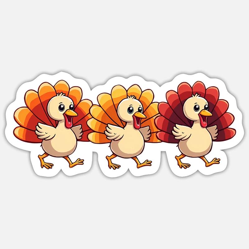 Bébé dinde de Thanksgiving Sticker taille S (10 x 10 cm)