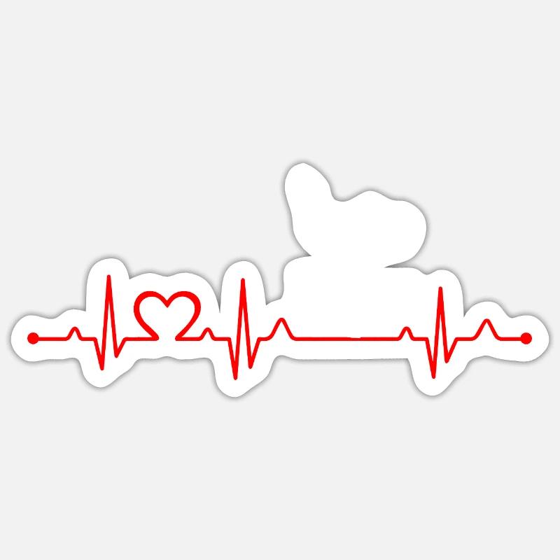 Eiskunstlauf Mädchen Herzschlag EKG Eisläufer Mädchen Sticker Größe S (10 x 10 cm)