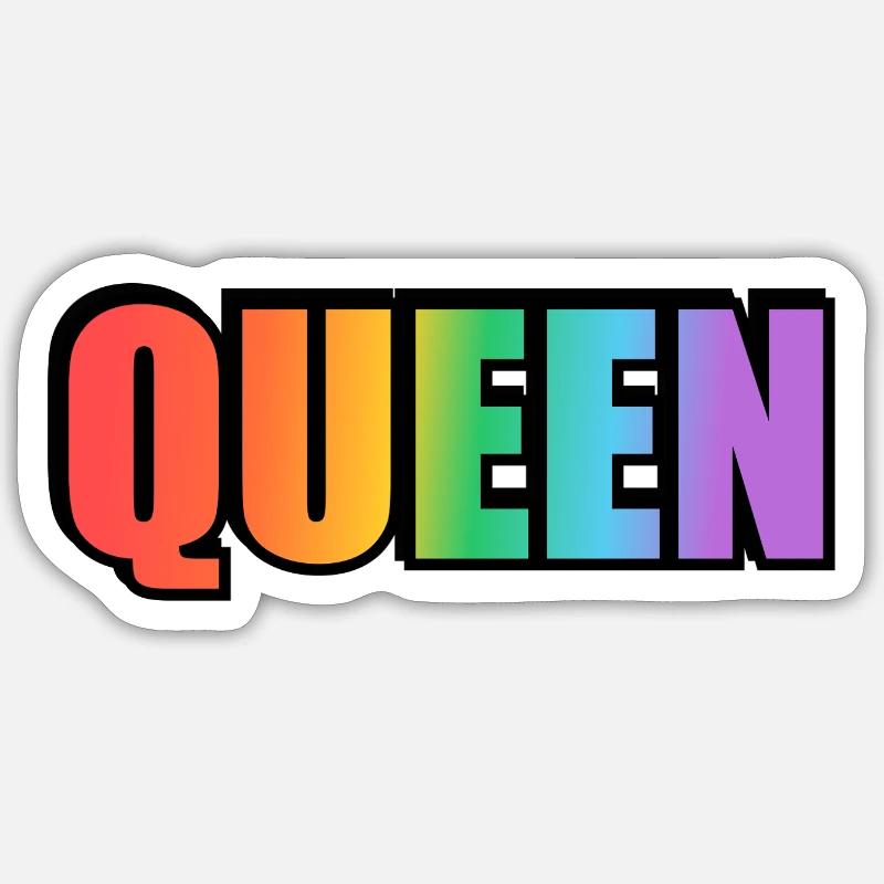 QUEEN RAINBOW - Sticker size S (10 x 10 cm) - white matte