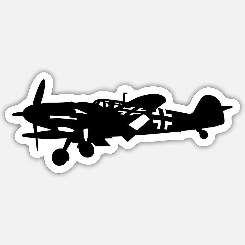 Bf-109 - Sticker taille S (10 x 10 cm) - blanc mat