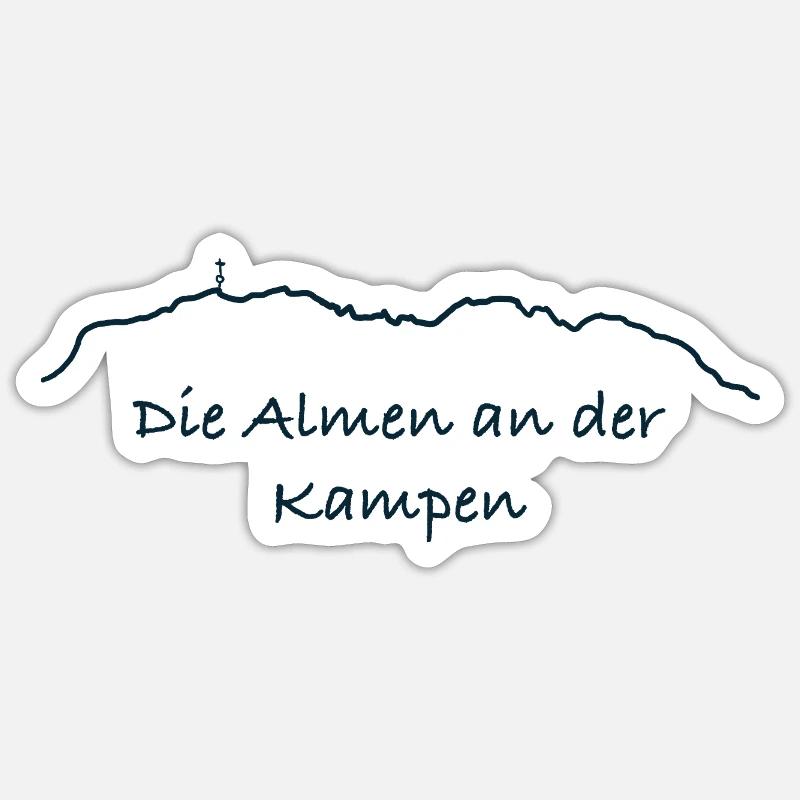 Alpine line via Kampen - Sticker size S (10 x 10 cm) - white matte