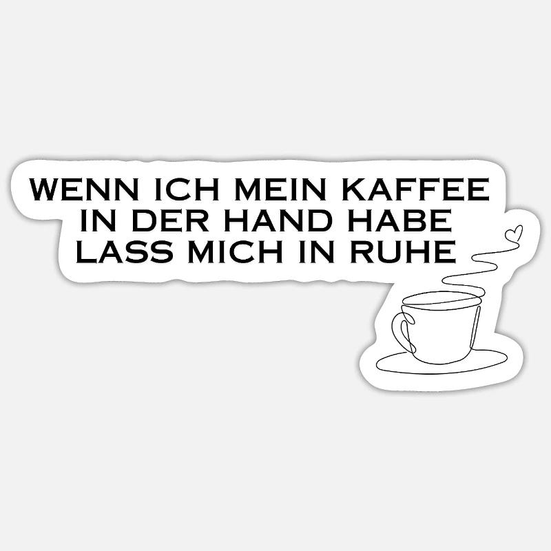 Coffee in hand - Sticker size S (10 x 10 cm) - white matte