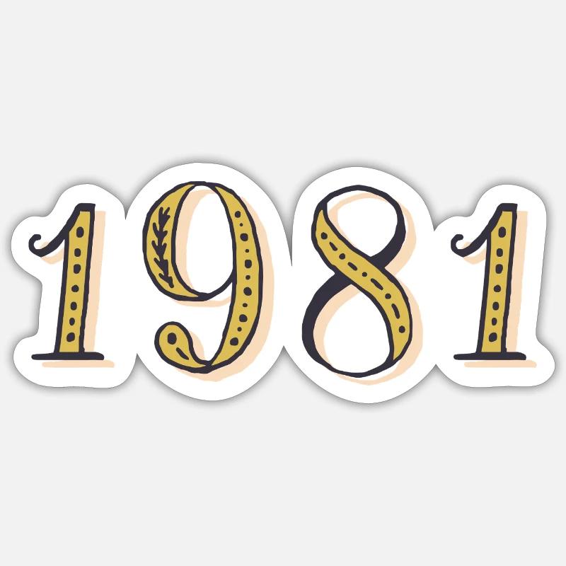 1981 Vintage 1981 Geburtstagsgeschenk - Sticker Größe S (10 x 10 cm) - Mattweiß