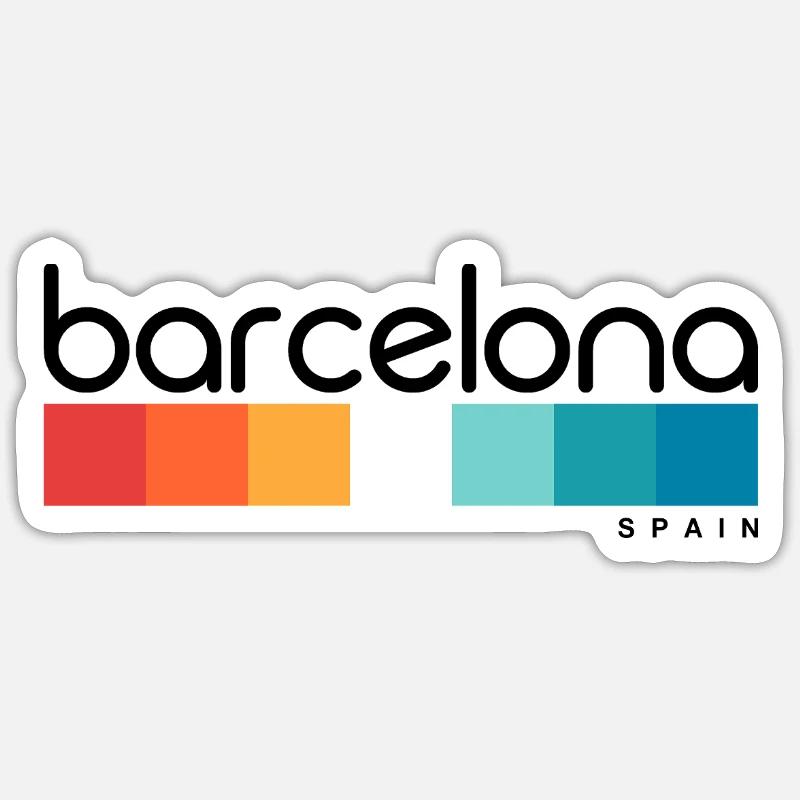 Barcelone - Espagne - Espagne - Espagne - Sticker taille S (10 x 10 cm) - blanc mat